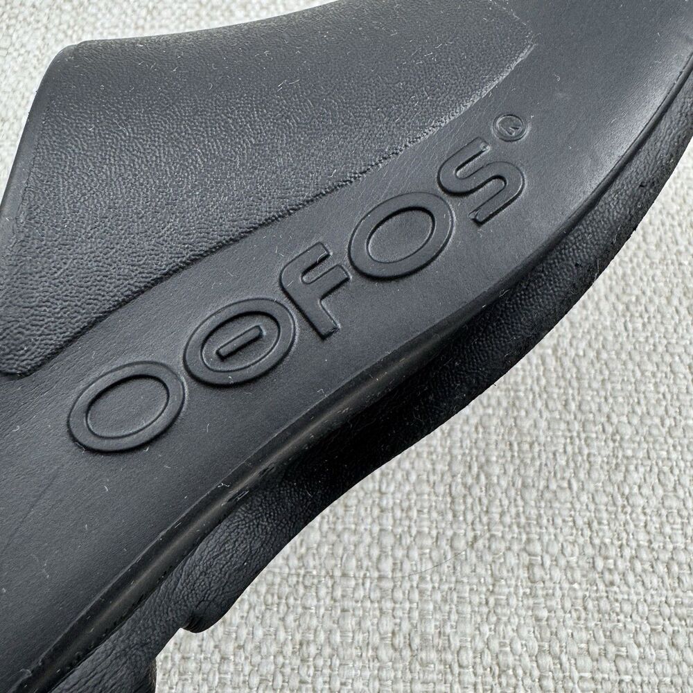 OOFOS OOAHH Sport Flex Slides Women’s Size 6 Black Recovery Sandals - Picture 9 of 12